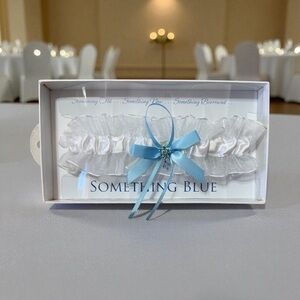 LILLIAN ROSE Something Blue, White and Blue Bridal Garter